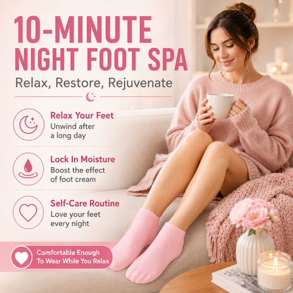 🧼 Reusable Silicone Moisturizing Foot Socks – Full-Cover Gel Foot Care