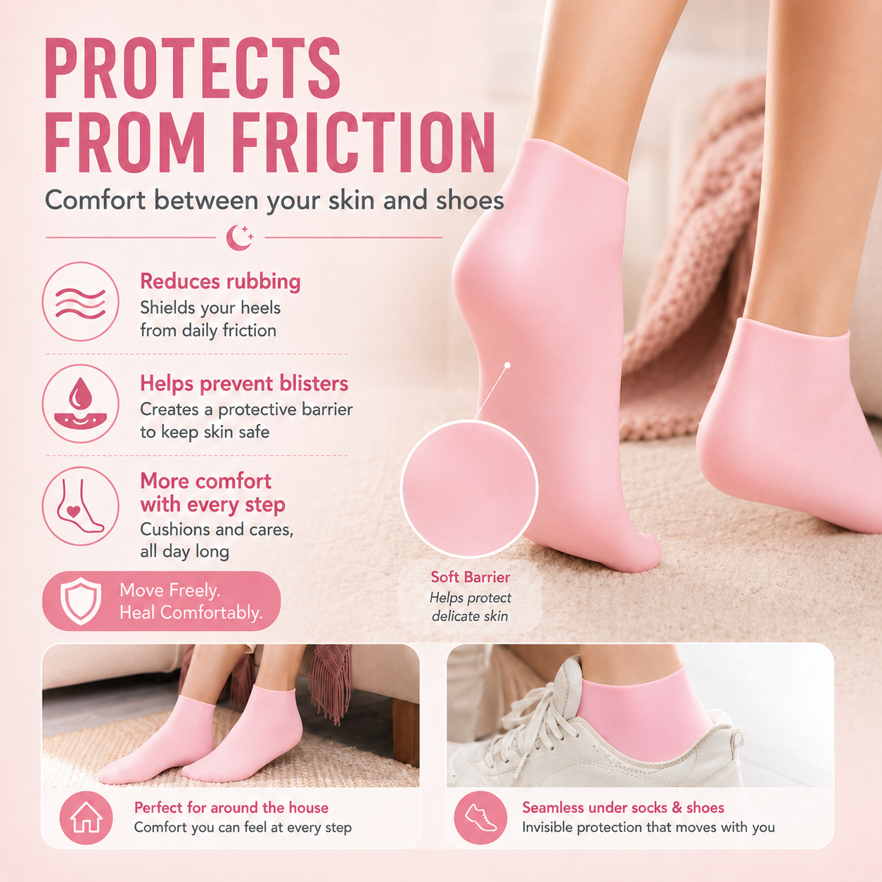 🧼 Reusable Silicone Moisturizing Foot Socks – Full-Cover Gel Foot Care