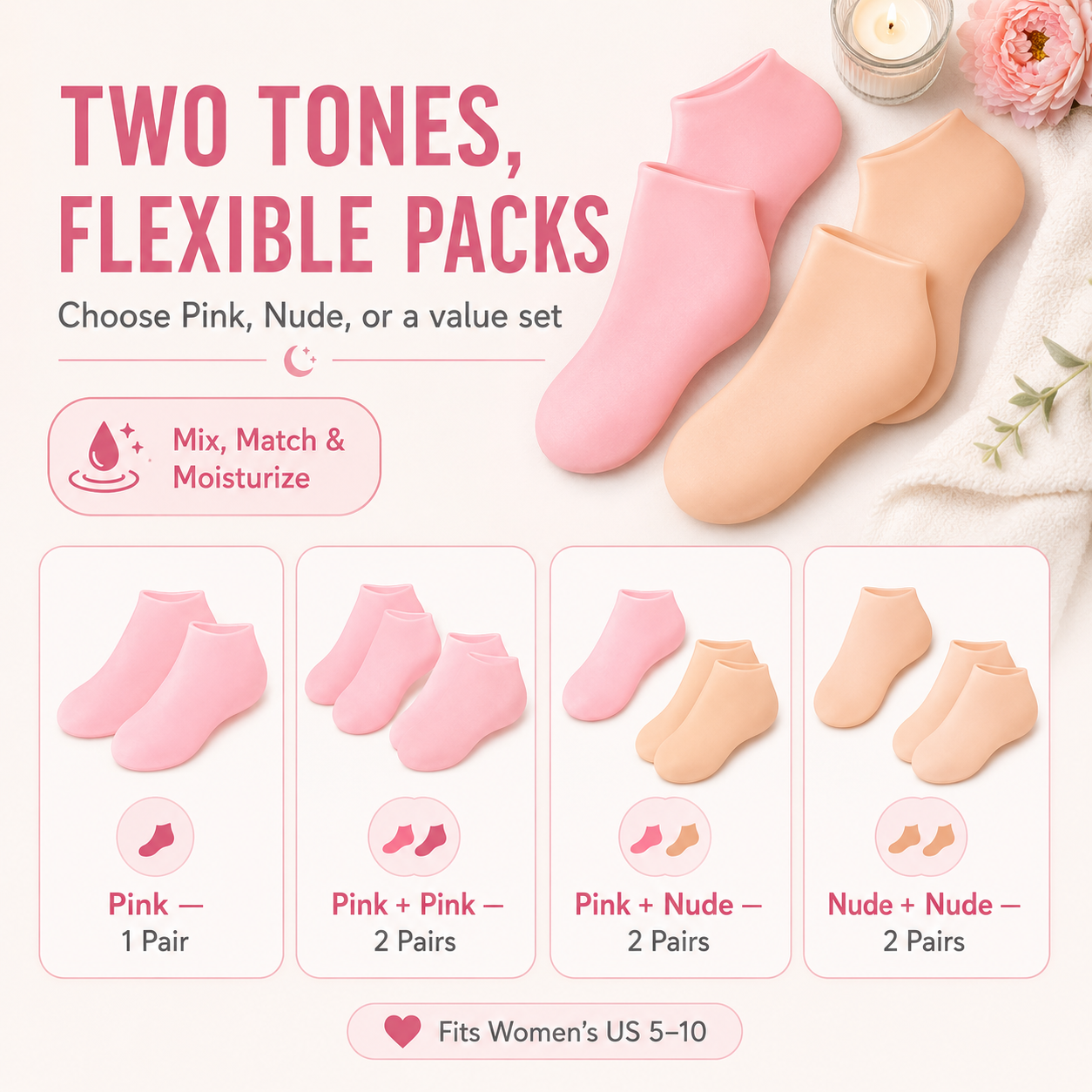 🧼 Reusable Silicone Moisturizing Foot Socks – Full-Cover Gel Foot Care