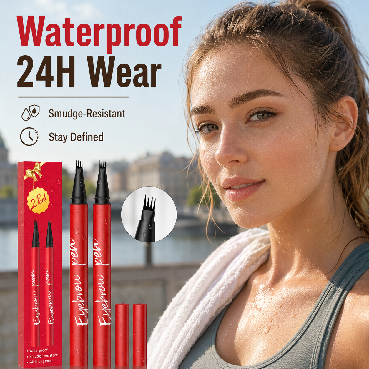 🔥2-Pack Eyebrow Pens – 4-Tip Natural Hair-Like Strokes, All-Day Wear