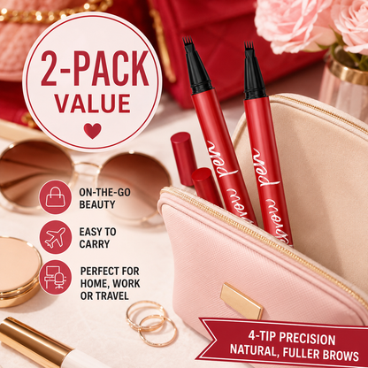 🔥2-Pack Eyebrow Pens – 4-Tip Natural Hair-Like Strokes, All-Day Wear