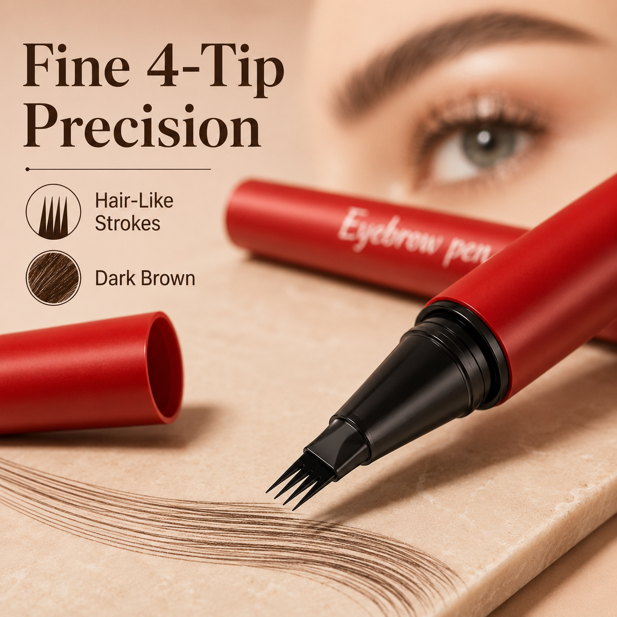 🔥2-Pack Eyebrow Pens – 4-Tip Natural Hair-Like Strokes, All-Day Wear
