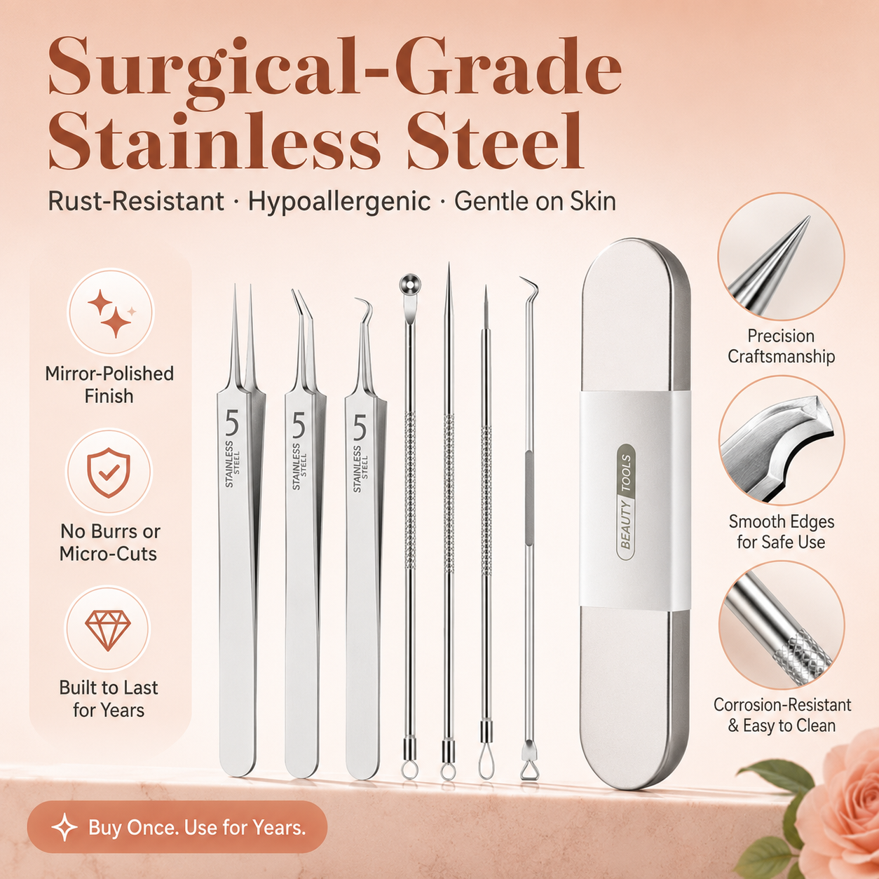 ✨Stainless Steel Blackhead Remover Kit | 7/9/11-Piece