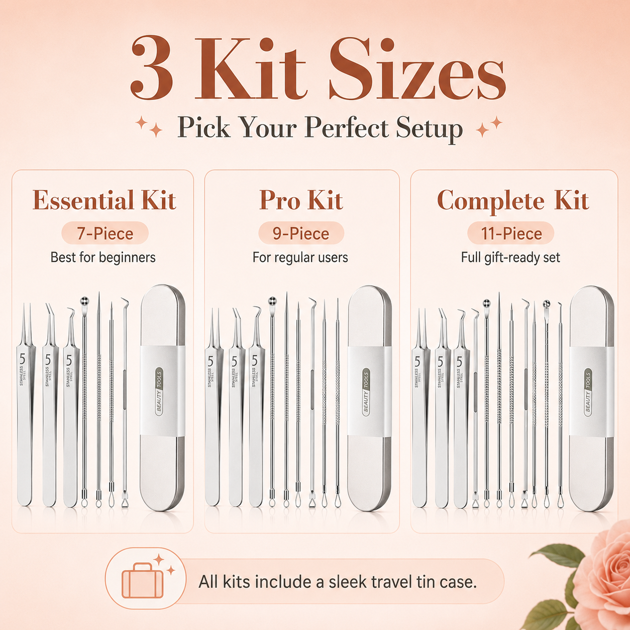 ✨Stainless Steel Blackhead Remover Kit | 7/9/11-Piece