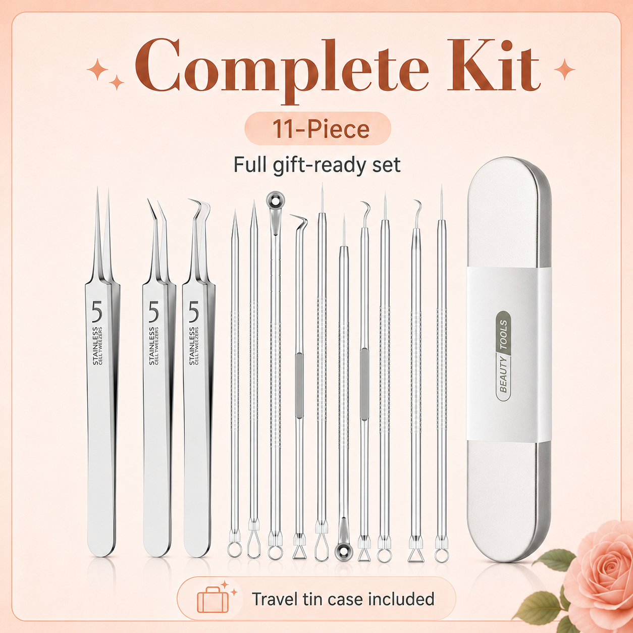 ✨Stainless Steel Blackhead Remover Kit | 7/9/11-Piece
