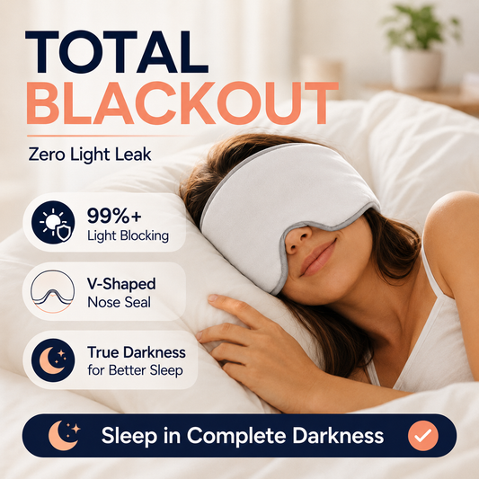 🌙Weighted Sleep Mask – 360° Blackout & Gentle Pressure
