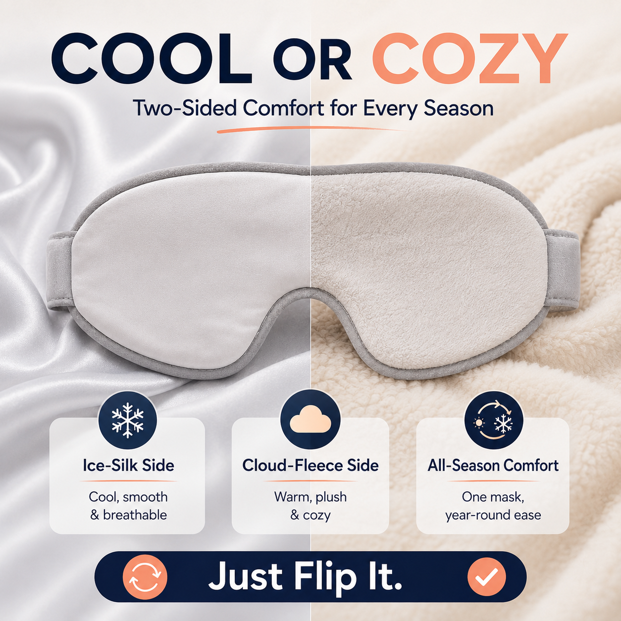 🌙Weighted Sleep Mask – 360° Blackout & Gentle Pressure