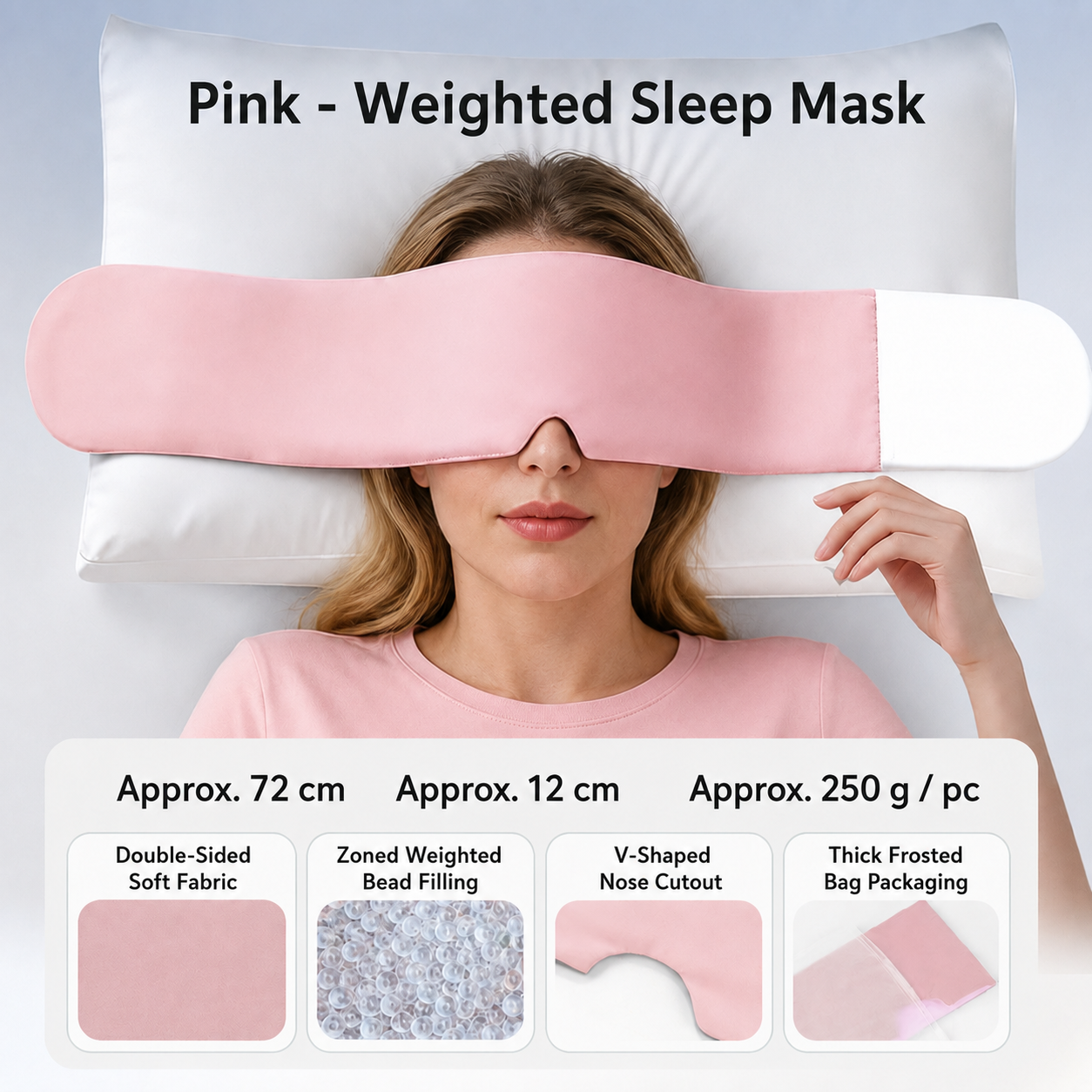 🌙Weighted Sleep Mask – 360° Blackout & Gentle Pressure
