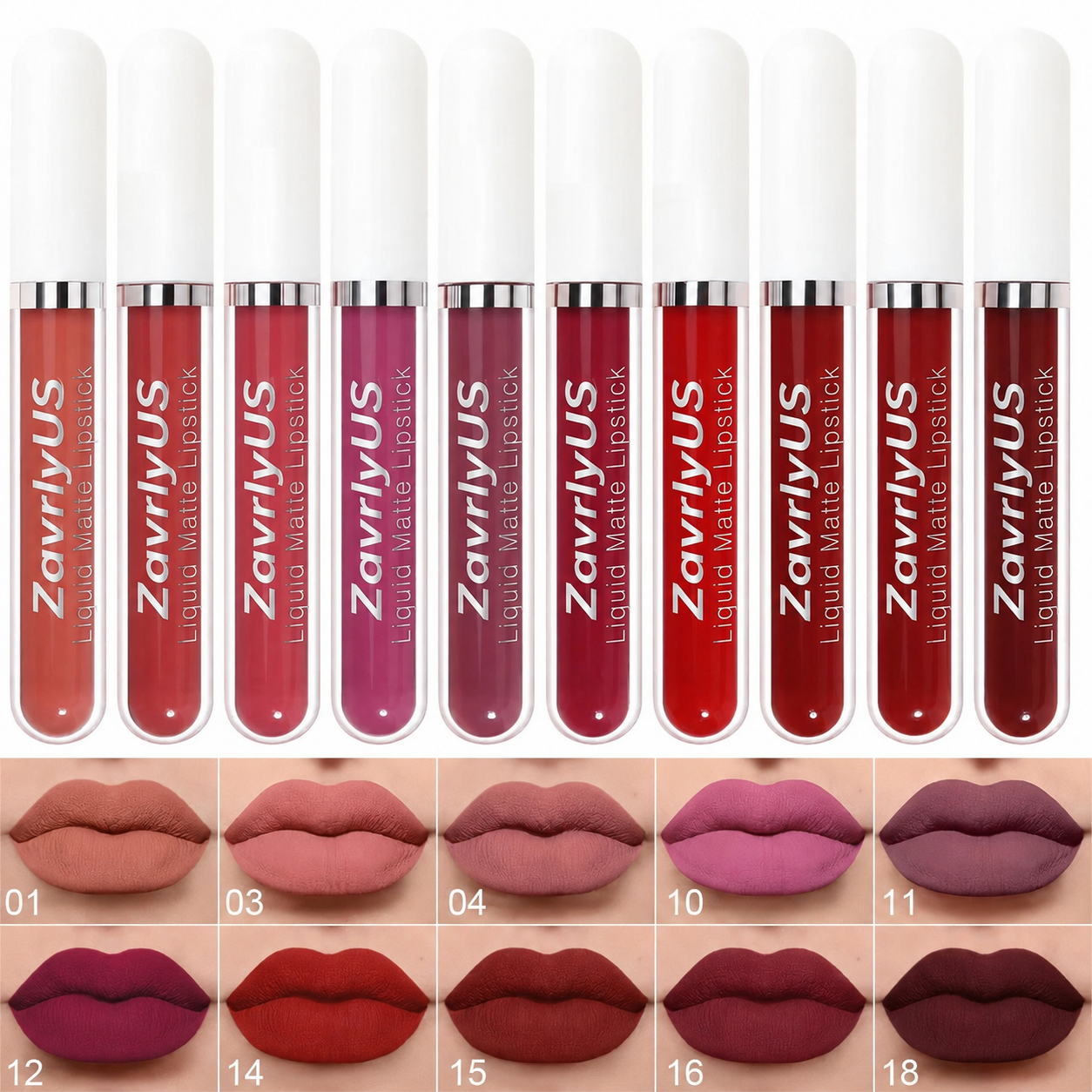 💋10-Piece Waterproof Liquid Matte Lipstick Set