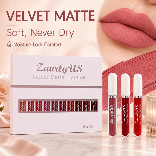 💋10-Piece Waterproof Liquid Matte Lipstick Set
