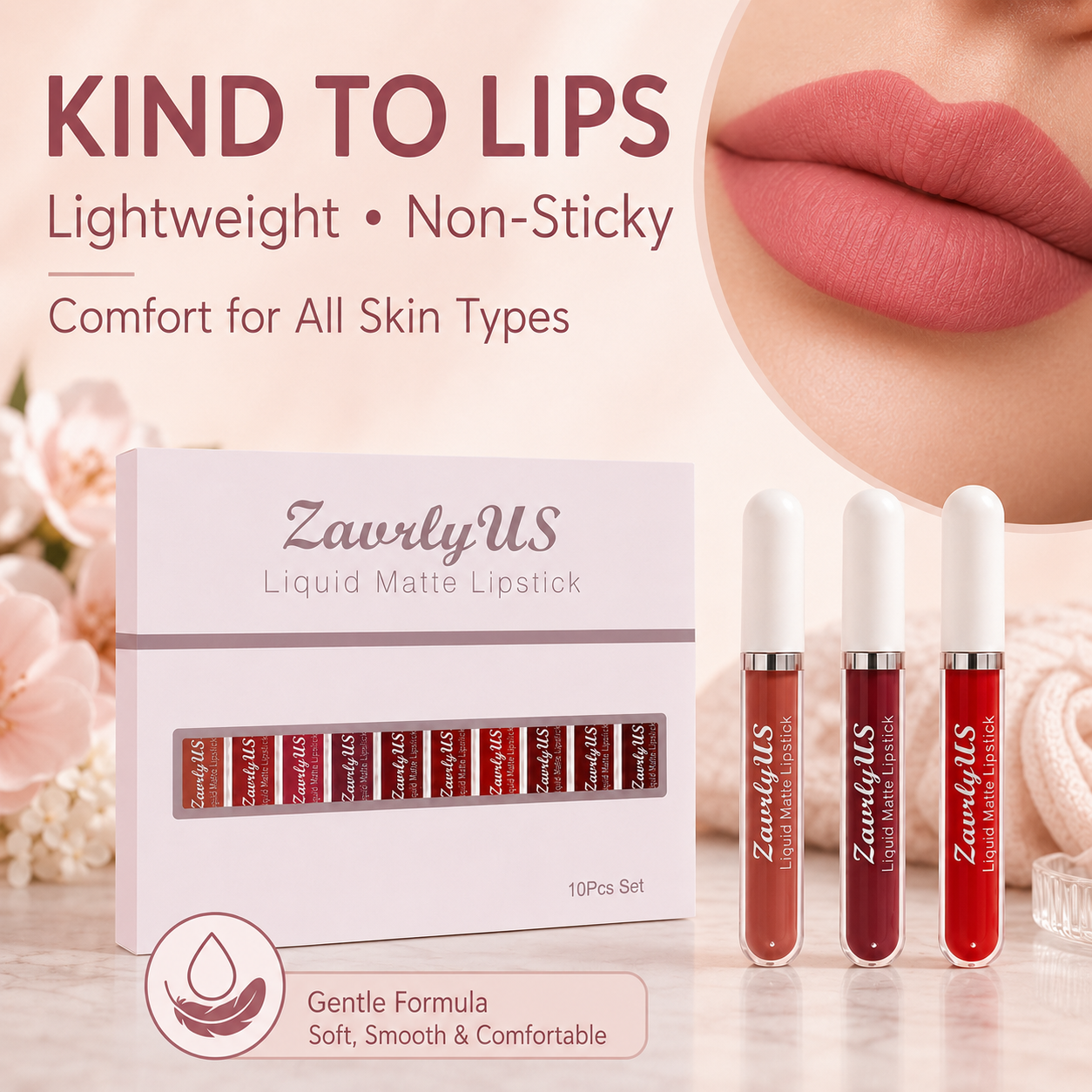 💋10-Piece Waterproof Liquid Matte Lipstick Set