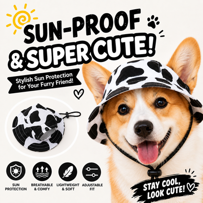 ☀️ Cute Pet Sun Hat with Ear Holes - Adjustable Cap for Dogs & Cats 🐾