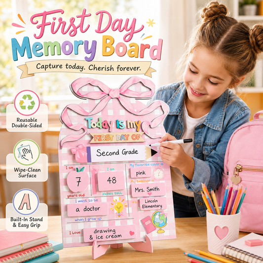 ✏️ Reusable Wooden First & Last Day of School Memory Board