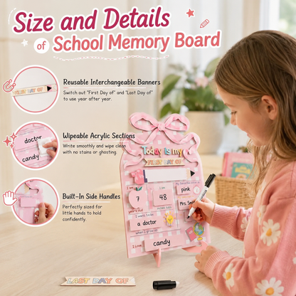 ✏️ Reusable Wooden First & Last Day of School Memory Board