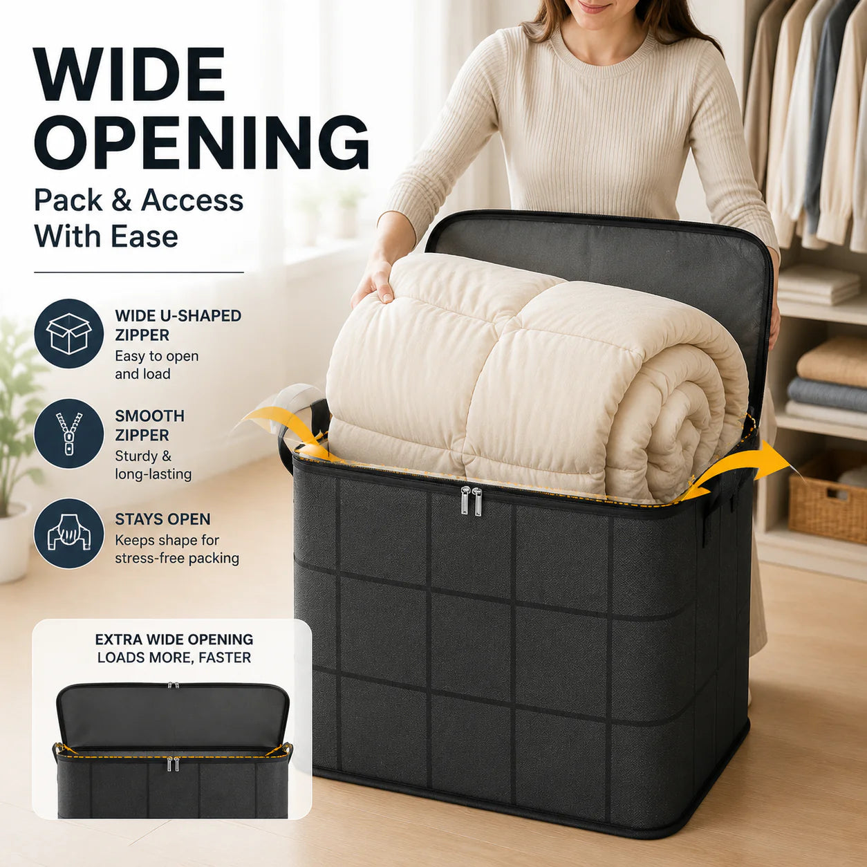 🏠L Foldable Fabric Storage Bag (140L Container)✨