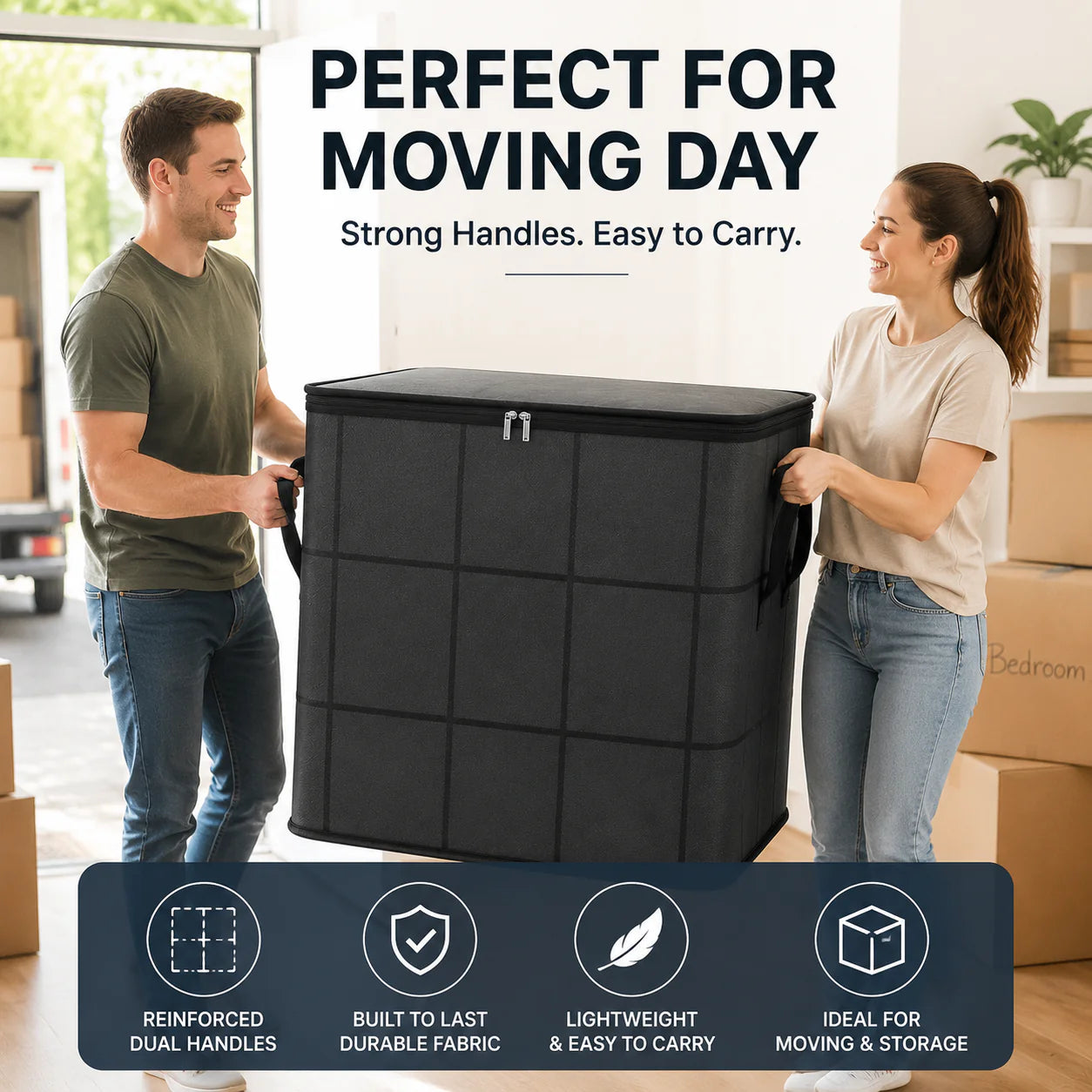 🏠L Foldable Fabric Storage Bag (140L Container)✨