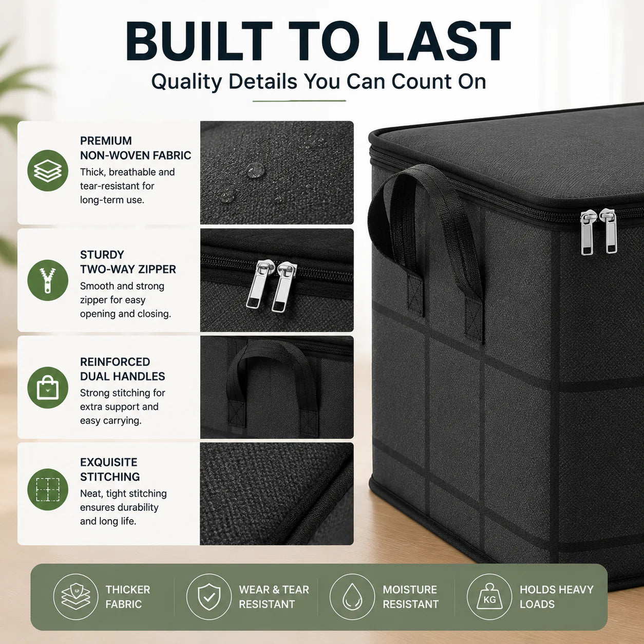 🏠L Foldable Fabric Storage Bag (140L Container)✨