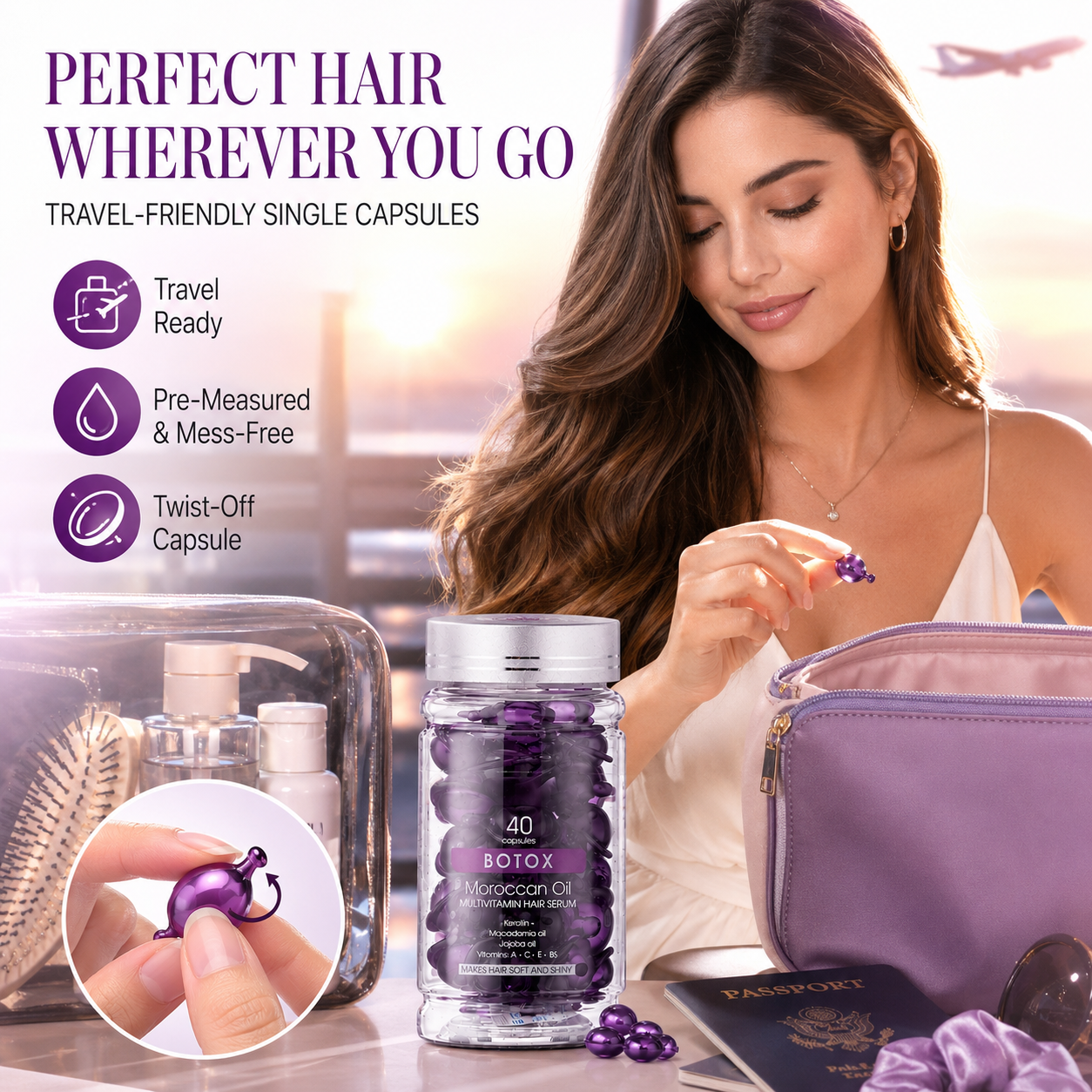 Multivitamin Moroccan Oil Hair Serum Capsules
