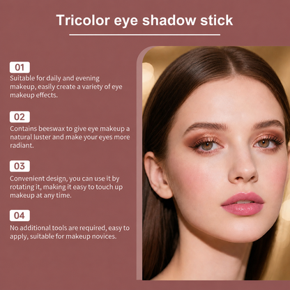3-in-1 Waterproof Tricolor Eyeshadow Stick