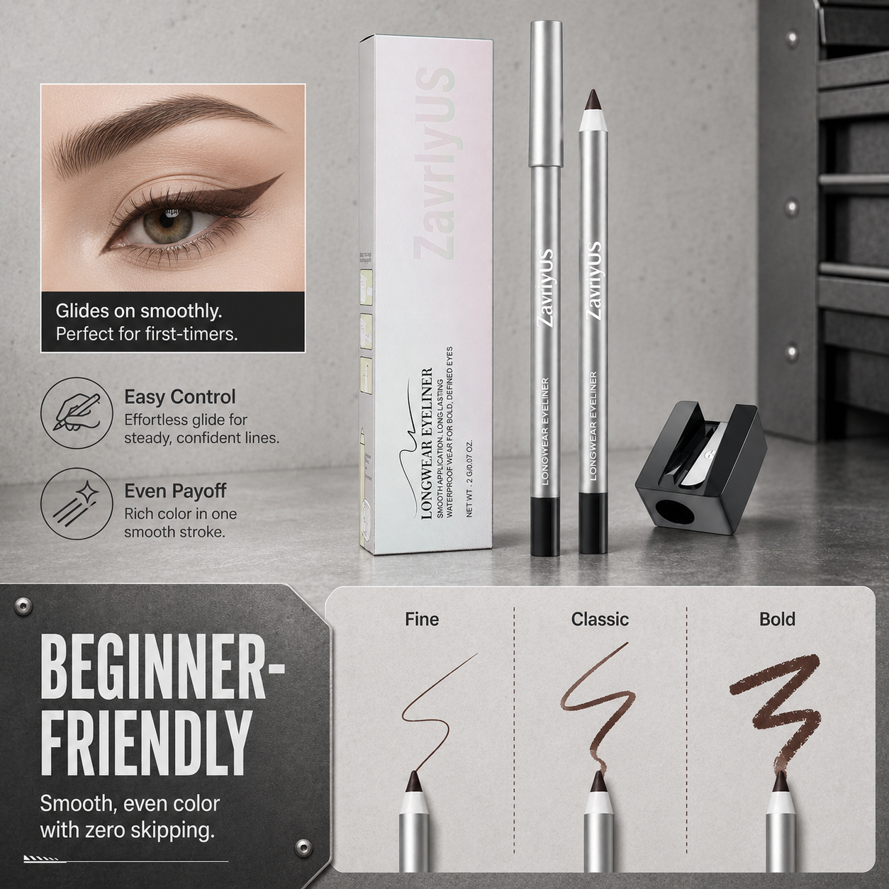 ✨Waterproof 1.5mm Precision Eyeliner Pencil🎨