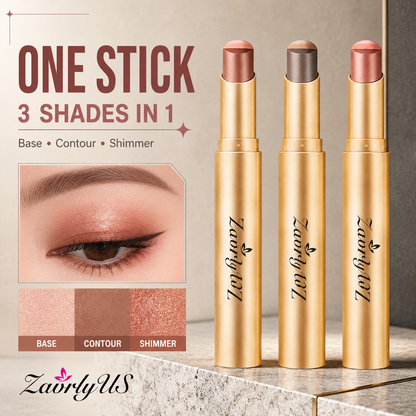 3-in-1 Waterproof Tricolor Eyeshadow Stick
