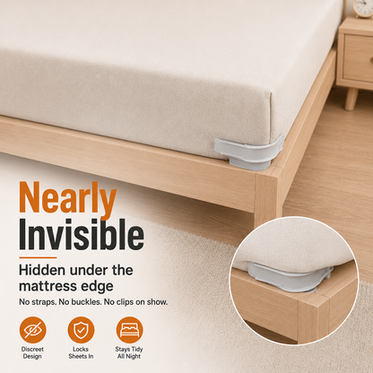 🛡️Invisible Bed Sheet Holders – 4-Corner Fixer Set