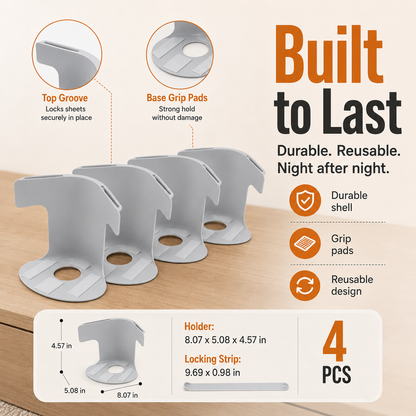 🛡️Invisible Bed Sheet Holders – 4-Corner Fixer Set