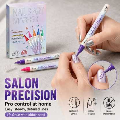 🎨Dual-Tip Nail Art Marker Pens – 12/24 Color Set