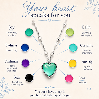 💖 Buy 1 Get 1 Free： Emotion-Sensing Mood Color-Changing Heart Necklace
