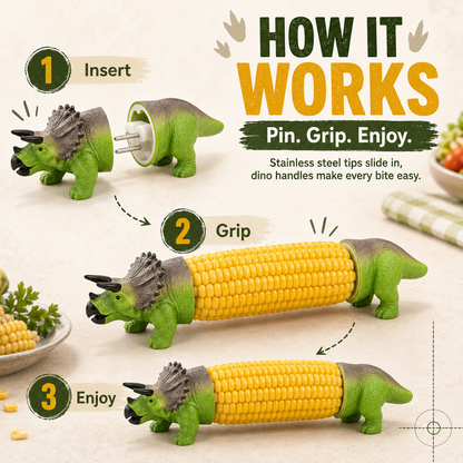 🦖Dinosaur Corn Holders | Fun Corn-on-the-Cob Handles