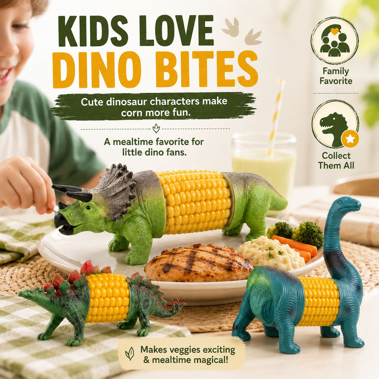 🦖Dinosaur Corn Holders | Fun Corn-on-the-Cob Handles