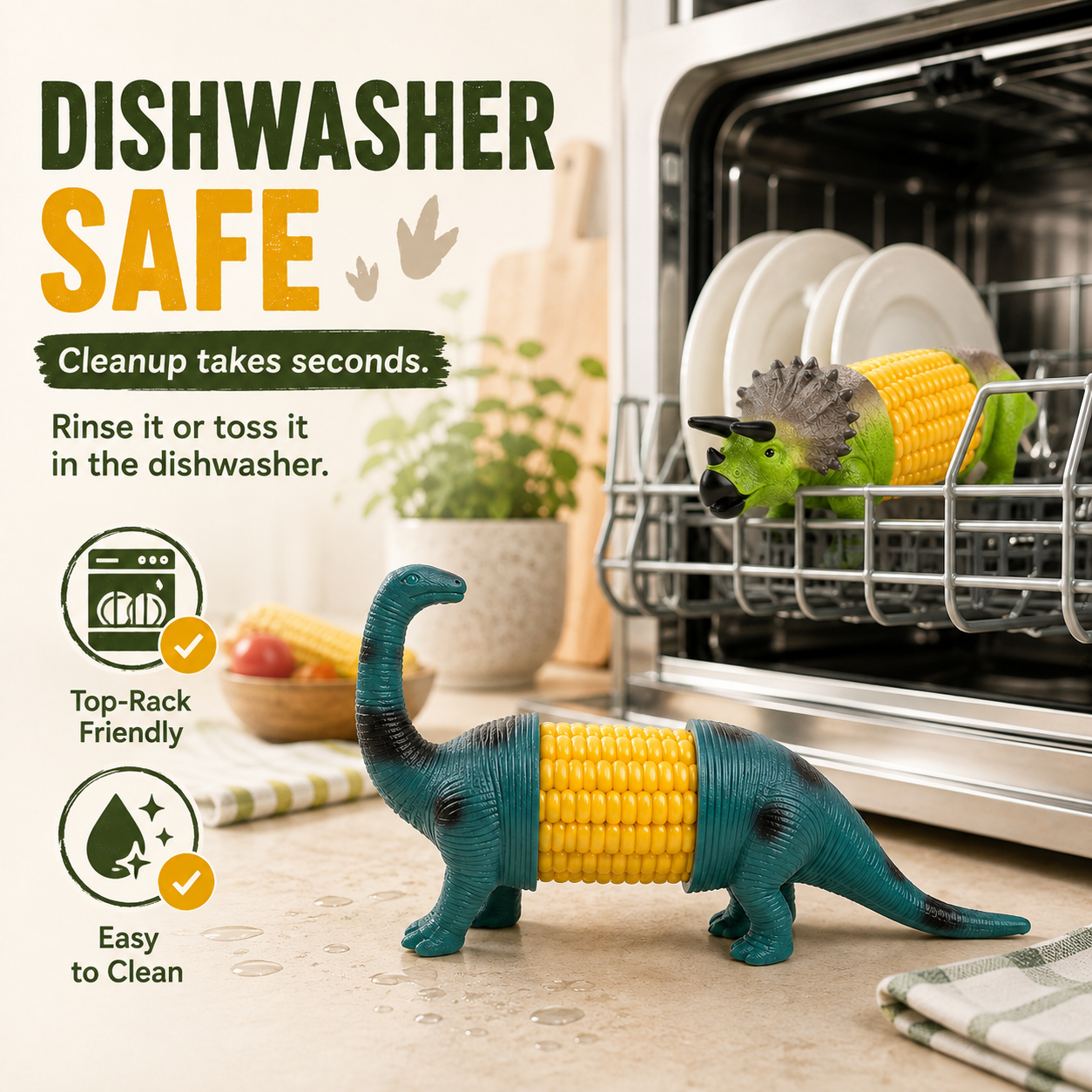 🦖Dinosaur Corn Holders | Fun Corn-on-the-Cob Handles