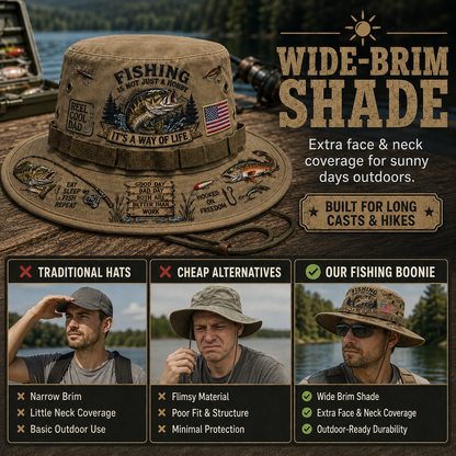 Fishing Is a Way of Life Boonie Hat | Wide-Brim Fishing Hat