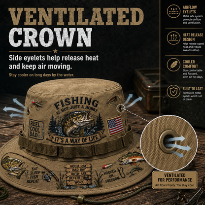 Fishing Is a Way of Life Boonie Hat | Wide-Brim Fishing Hat