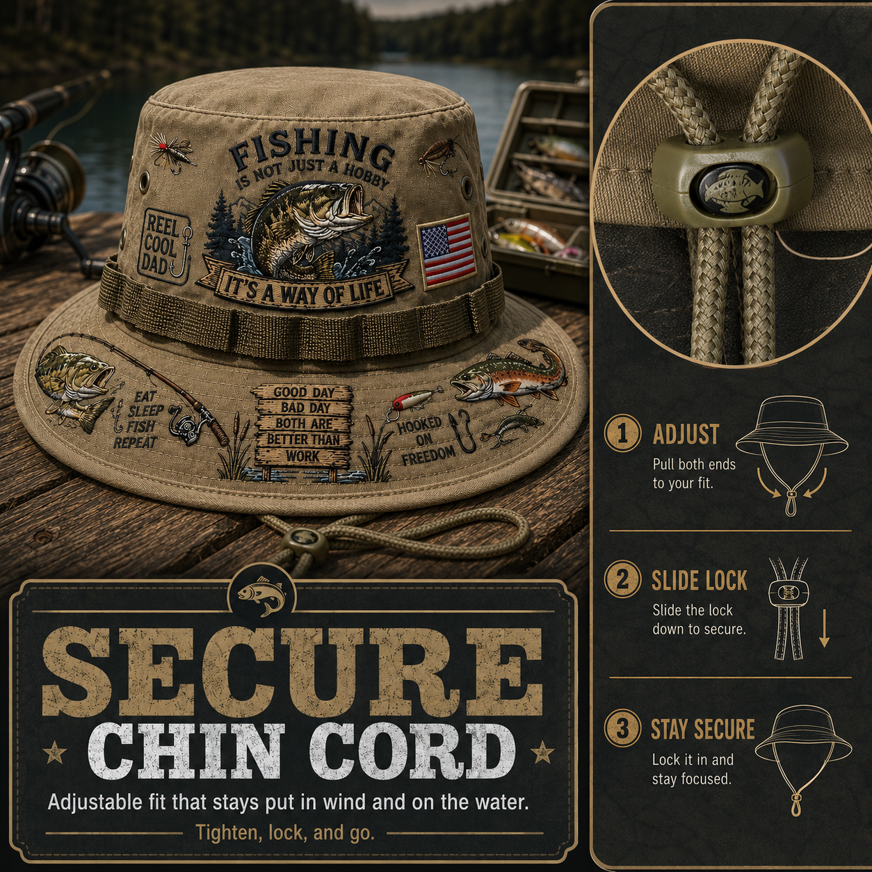 Fishing Is a Way of Life Boonie Hat | Wide-Brim Fishing Hat