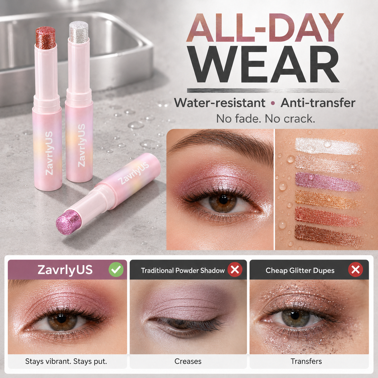 6-Shade Cream Eyeshadow Stick Set