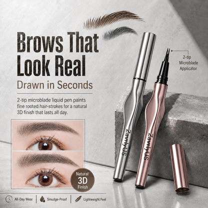 2-Tip Microblade Eyebrow Pen – Waterproof Hair-Like Strokes