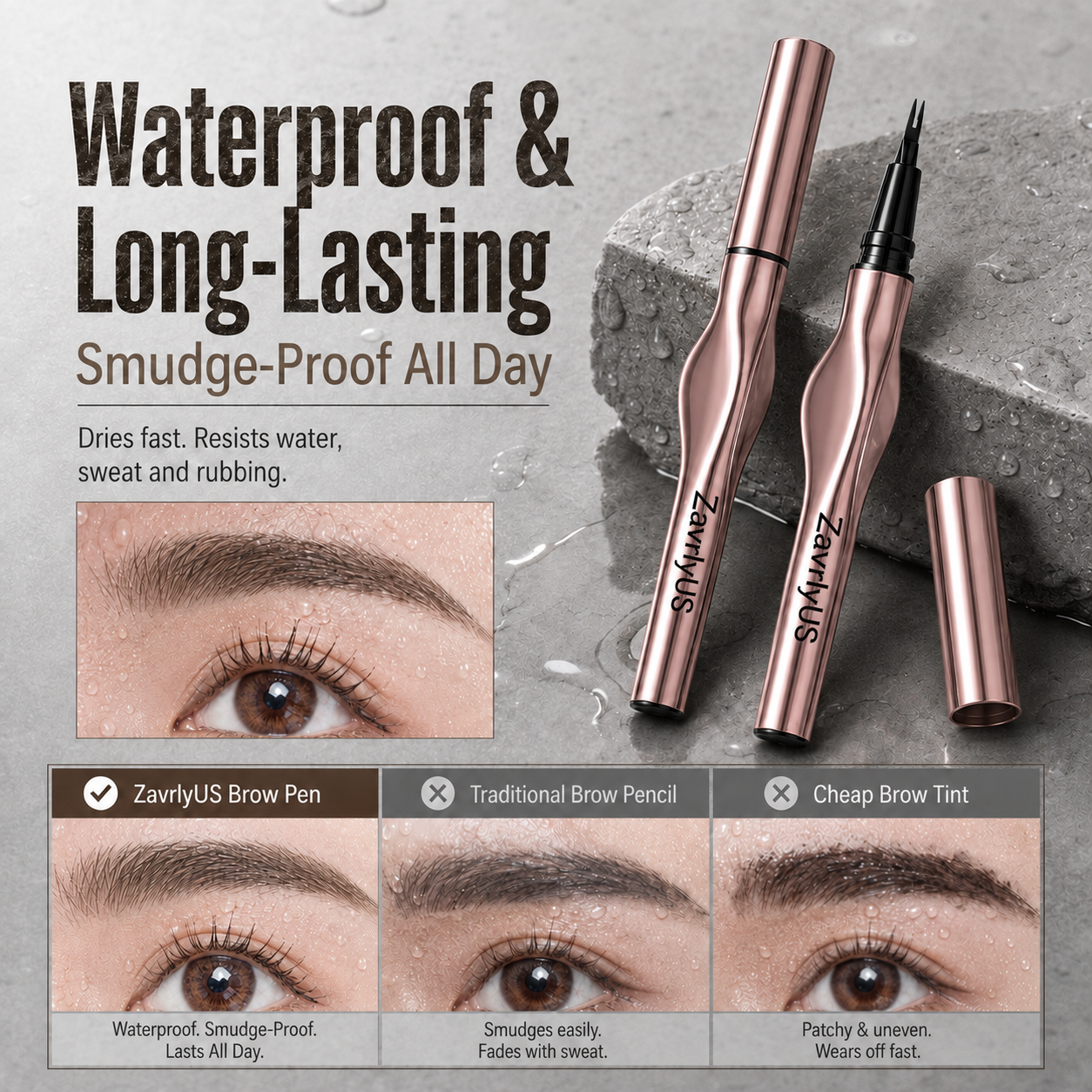 2-Tip Microblade Eyebrow Pen – Waterproof Hair-Like Strokes
