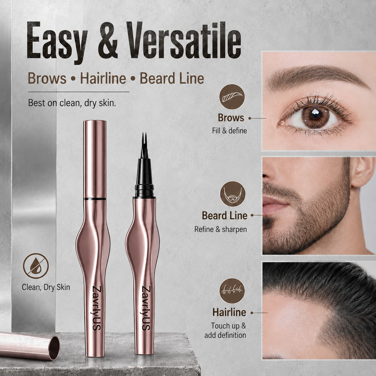 2-Tip Microblade Eyebrow Pen – Waterproof Hair-Like Strokes