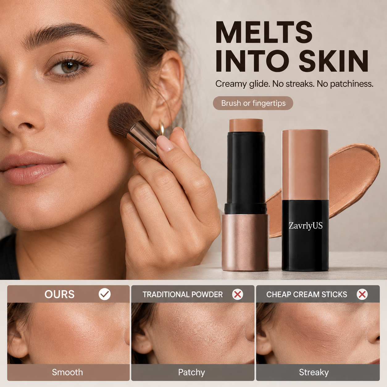 3-in-1 Cream Contour, Bronzer & Blush Stick