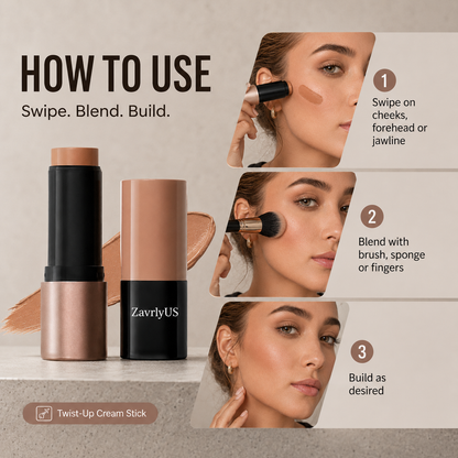 3-in-1 Cream Contour, Bronzer & Blush Stick