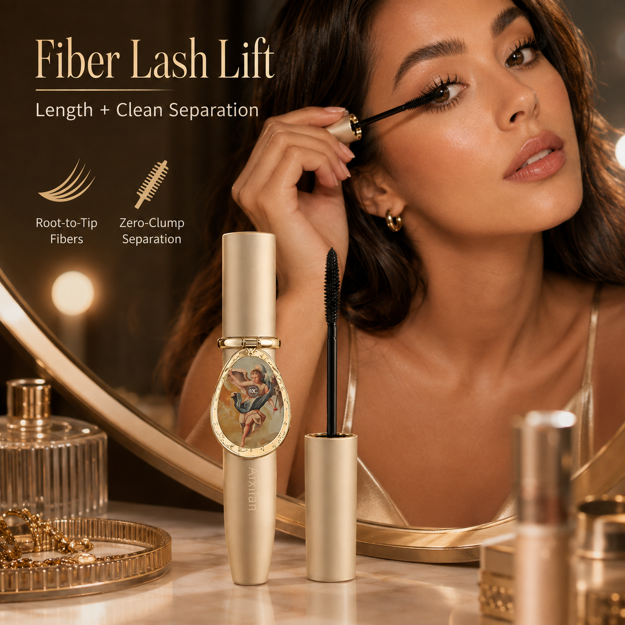 3D Steel Wand Waterproof Mascara for Volumizing & Lengthening