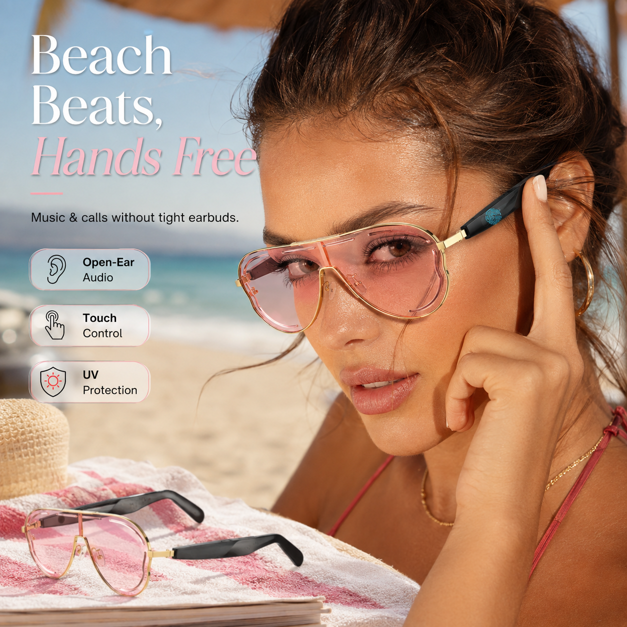 ✨ Smart Bluetooth Wireless Audio Sunglasses with Touch Control & UV Protection 🕶️