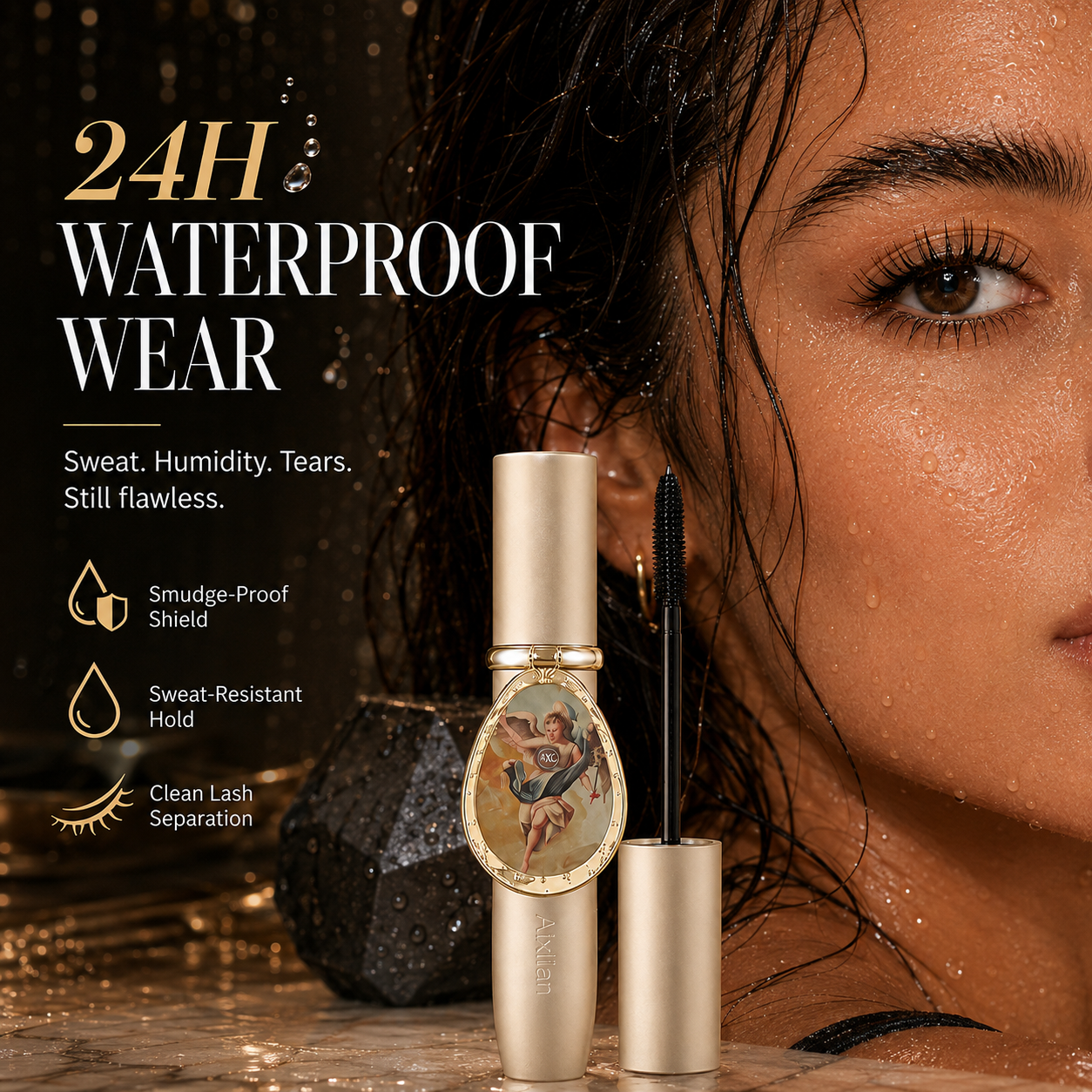 3D Steel Wand Waterproof Mascara for Volumizing & Lengthening