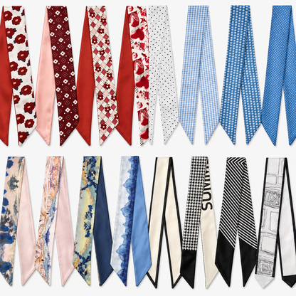 🎀 24-Pack Luxe Silk-Feel Multi-Way Ribbon Scarves