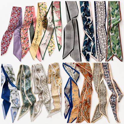 🎀 24-Pack Luxe Silk-Feel Multi-Way Ribbon Scarves