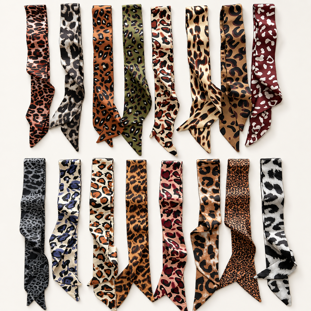 🎀 24-Pack Luxe Silk-Feel Multi-Way Ribbon Scarves