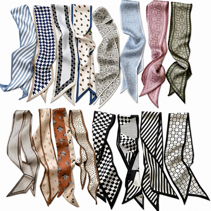 🎀 24-Pack Luxe Silk-Feel Multi-Way Ribbon Scarves