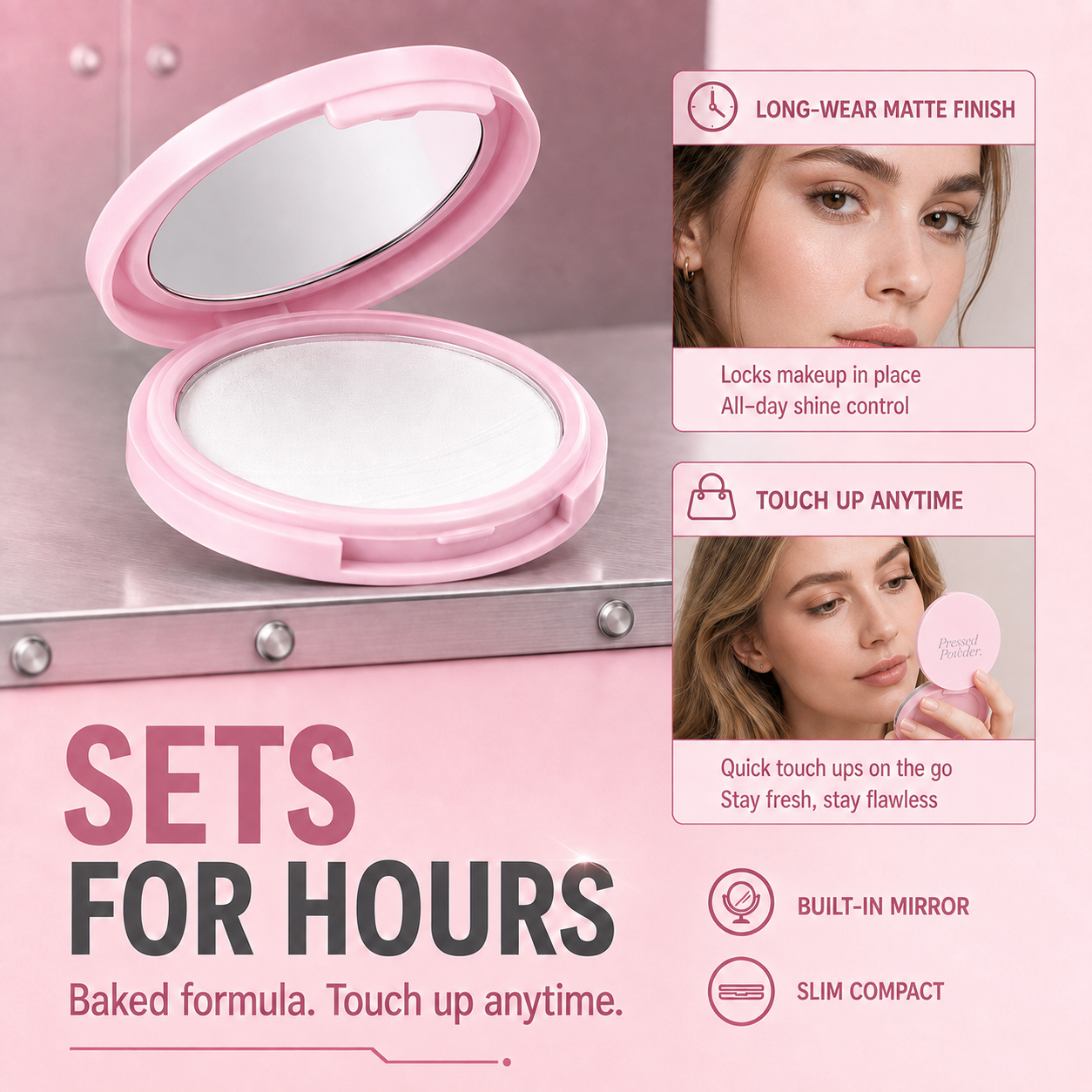 ✨Soft-Focus Oil-Control Pressed Powder