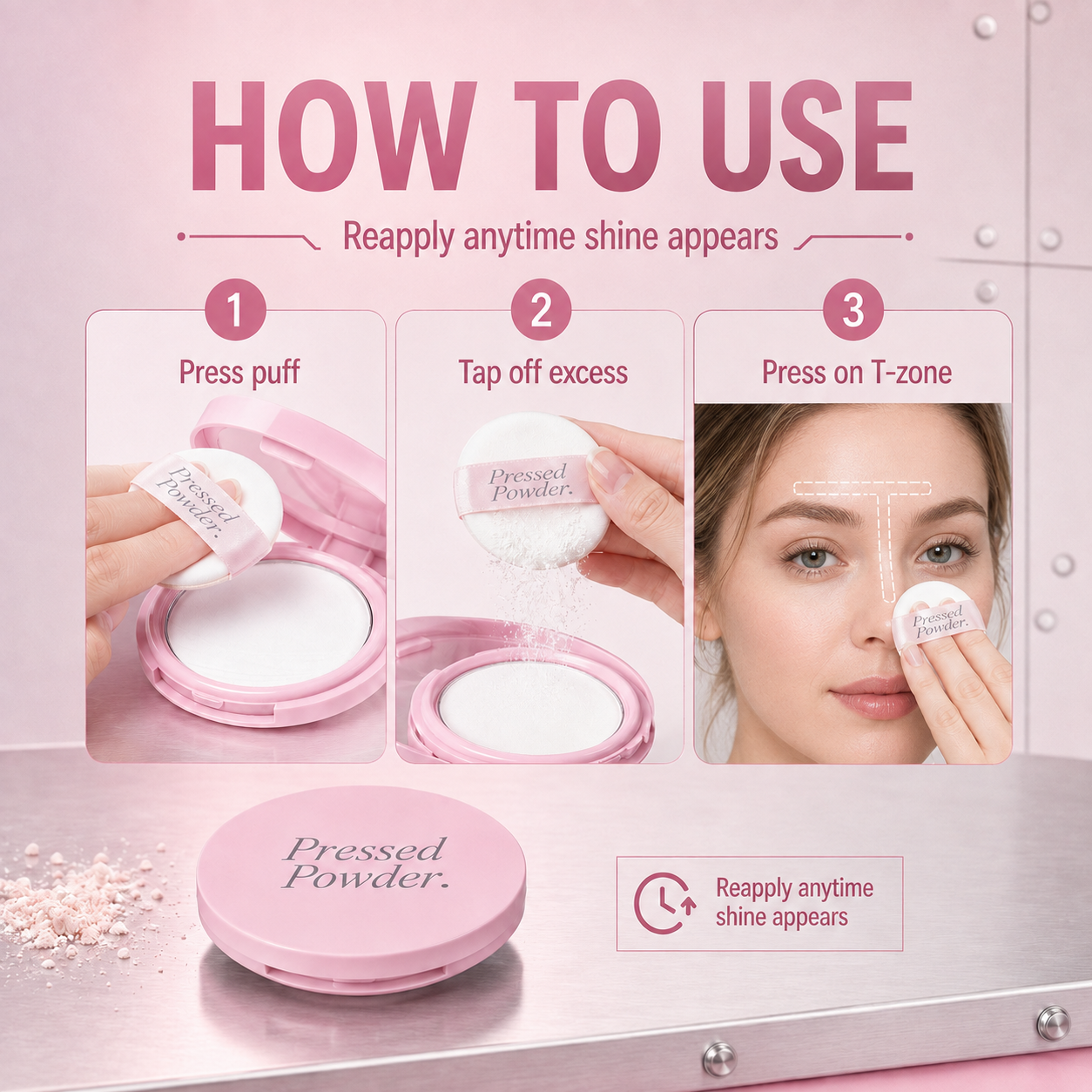 ✨Soft-Focus Oil-Control Pressed Powder